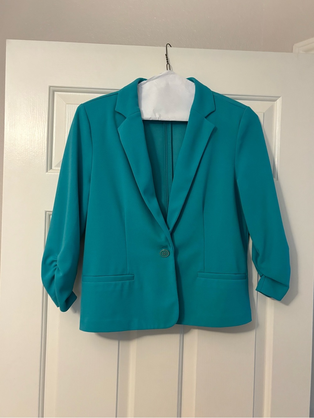 Teal Women’s Single-Button Blazer